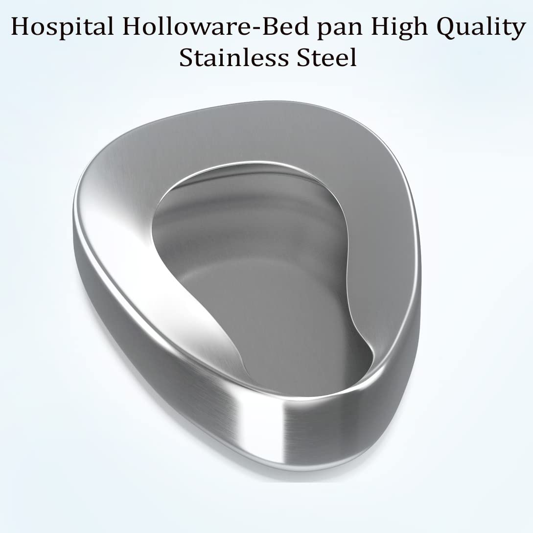 Upgraded Firm Thick Smooth Bed Pan for Adults - Extra Large Bedpan for Women, Men & Elderly Patients - Ideal for Home Care, Hospitals & Nursing Facilities