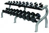 TROY 2 Horizontal Saddle Racks with 5 Pairs of 100lbs Commercial Rubber Dumbbells - Heavy Duty Gym Equipment for Home & Commercial Fitness Training