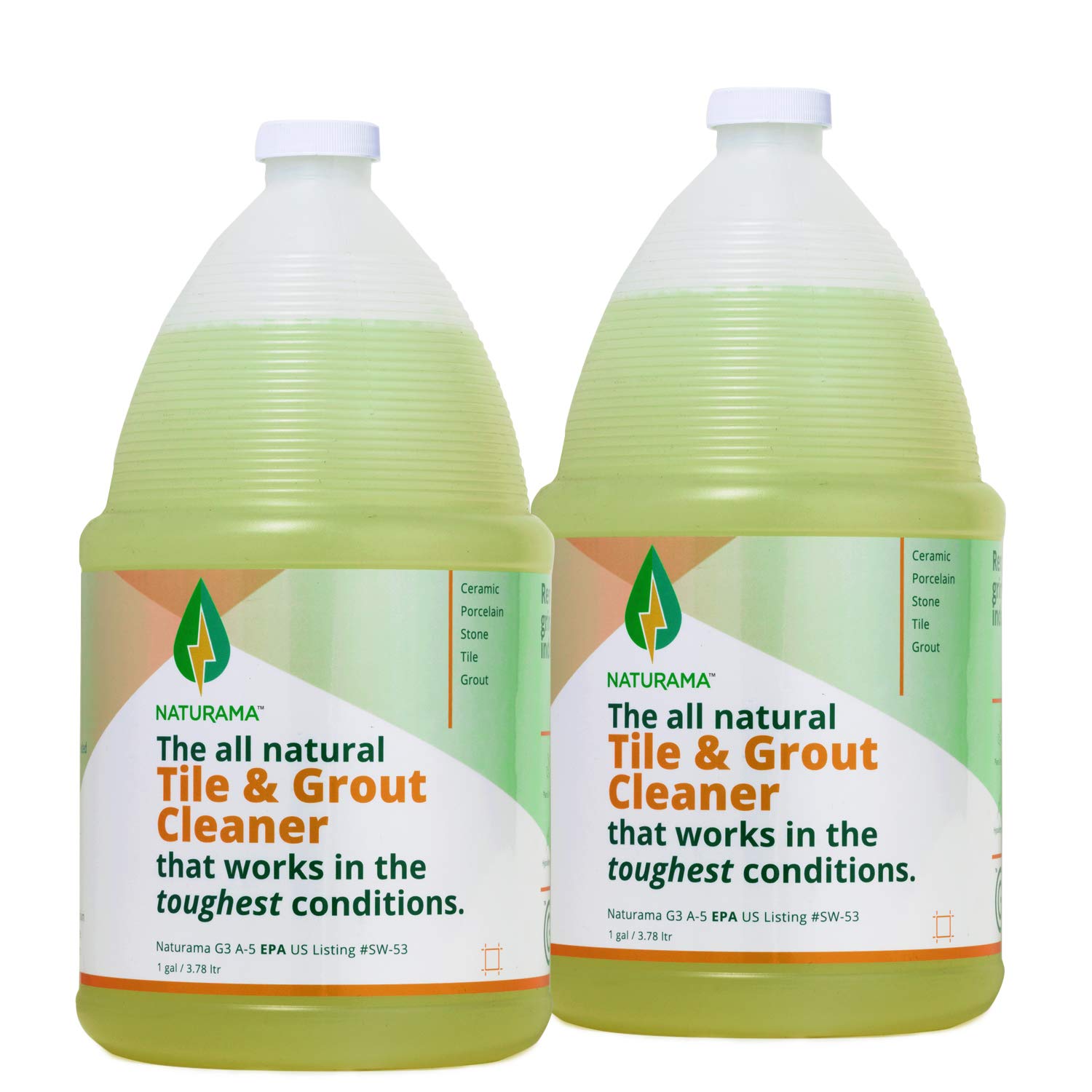 Tile Grout Cleaner - Heavy Duty Floor Cleaner for Kitchen & Bathroom Tiles - Restores Shine & Removes Stains (1 Gallon, 2 Pack) - Perfect for Deep Cleaning Ceramic, Porcelain & Marble Floors