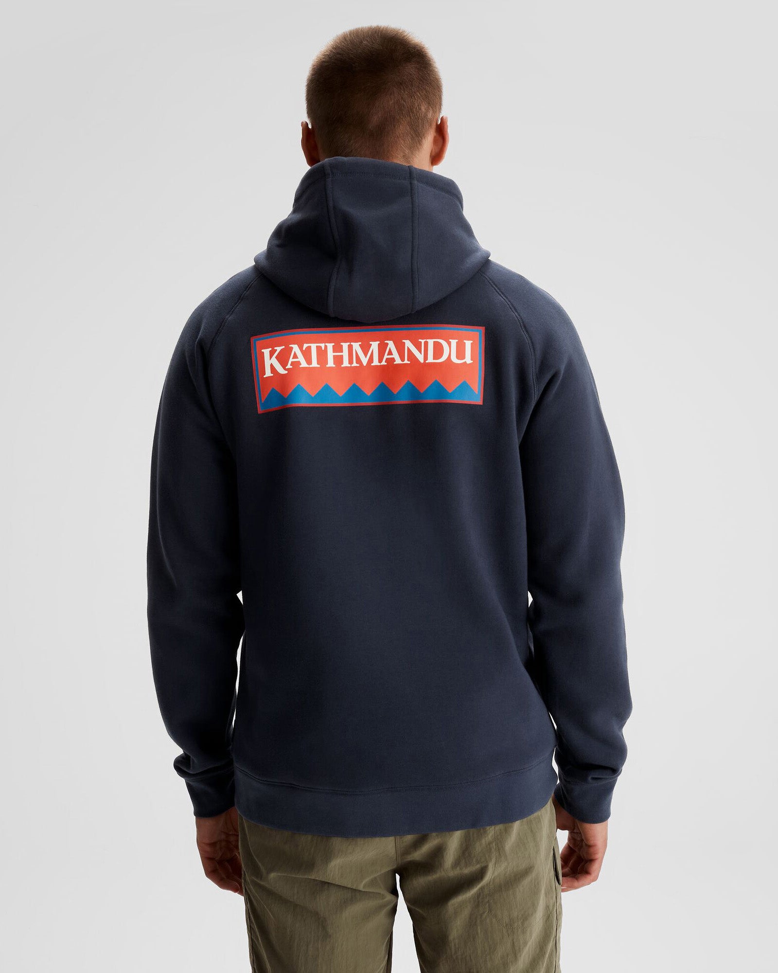 Men's Kathmandu Heritage Logo Slouchy Hoodie - Pure Navy | Cozy Pullover Sweatshirt for Casual Wear, Outdoor Adventures & Travel