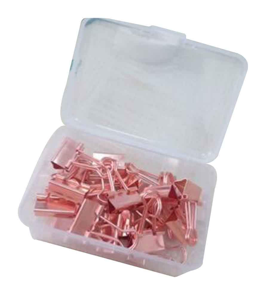 Rose Gold Binder Clips - 50 Pack Heavy Duty Paper Clips for Office, School, Financial Documents - Perfect for Organizing Files, Reports, and Homework Assignments