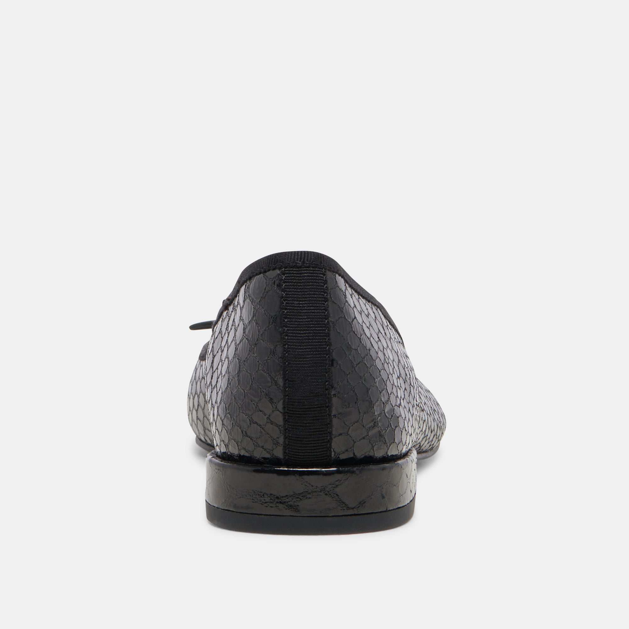 PALANI Women's Ballet Flats - Midnight Snake Embossed Leather Pointed Toe Slip-On Shoes for Work, Office & Casual Wear