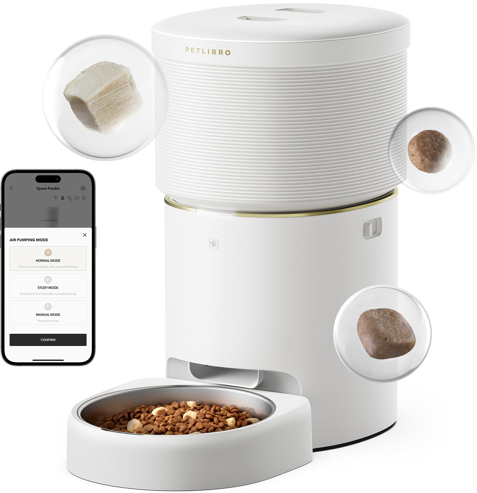 PETLIBRO 8L/34Cups Automatic Pet Feeder with 5G Wi-Fi, Vacuum-Sealed Smart Cat & Dog Food Dispenser for Airtight Storage - Large 187mm Food Tray for Fresh Meals - Perfect for Home, Office, or Travel Use with Pets