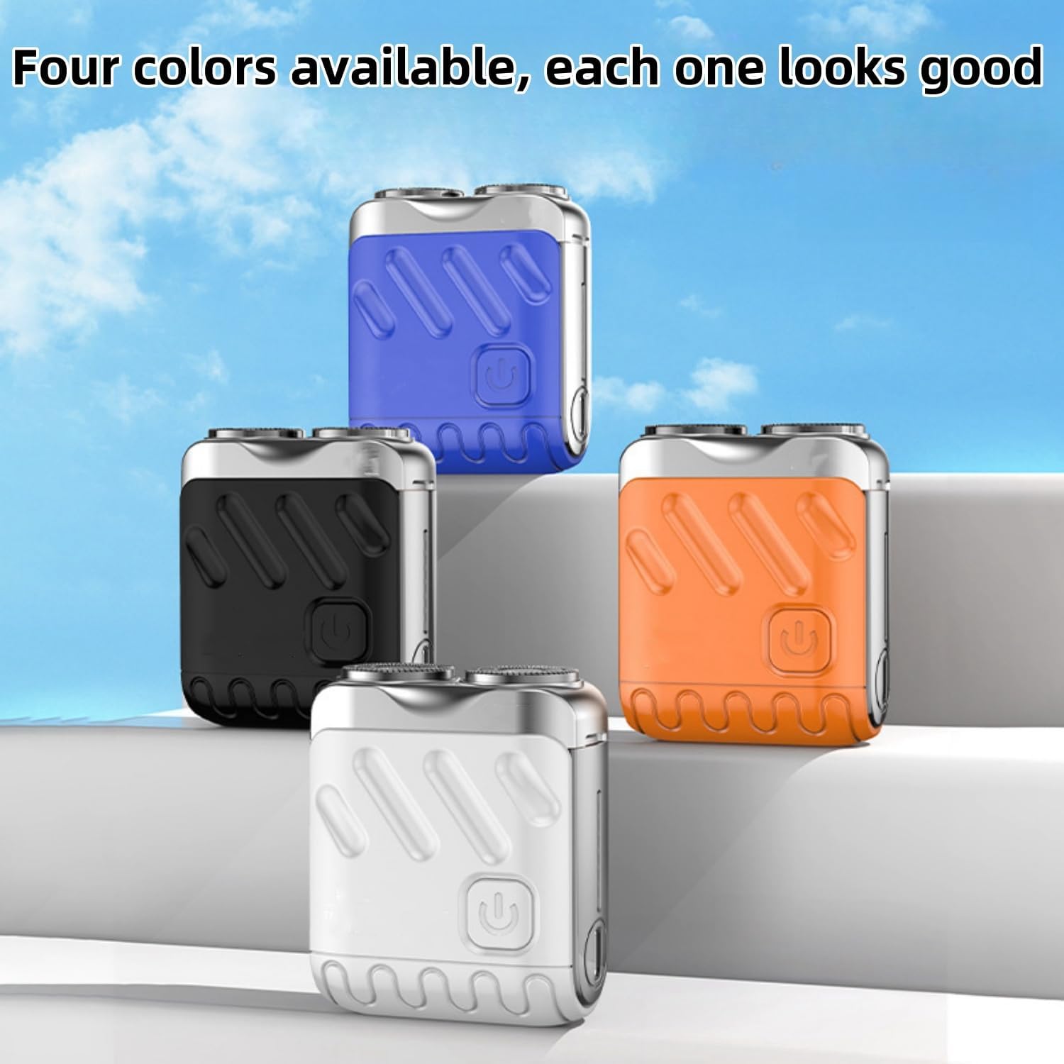 Men's Portable Mini Electric Shaver - Rechargeable Wireless Rotary Shaver with Double-Ring Magnetic Cutter, Waterproof & Travel-Friendly (Orange) | Perfect for Business Trips, Gym Bags & On-the-Go Grooming