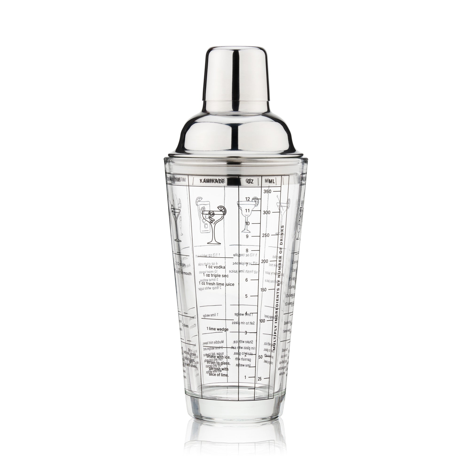 True Glass Recipe Shaker - Premium Cocktail Mixing Tool for Bartenders & Home Bars | Perfect for Martinis, Margaritas & Craft Cocktails