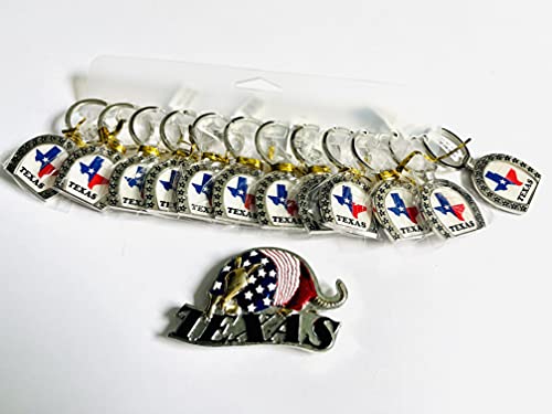 Texas Map Horseshoe Keychain