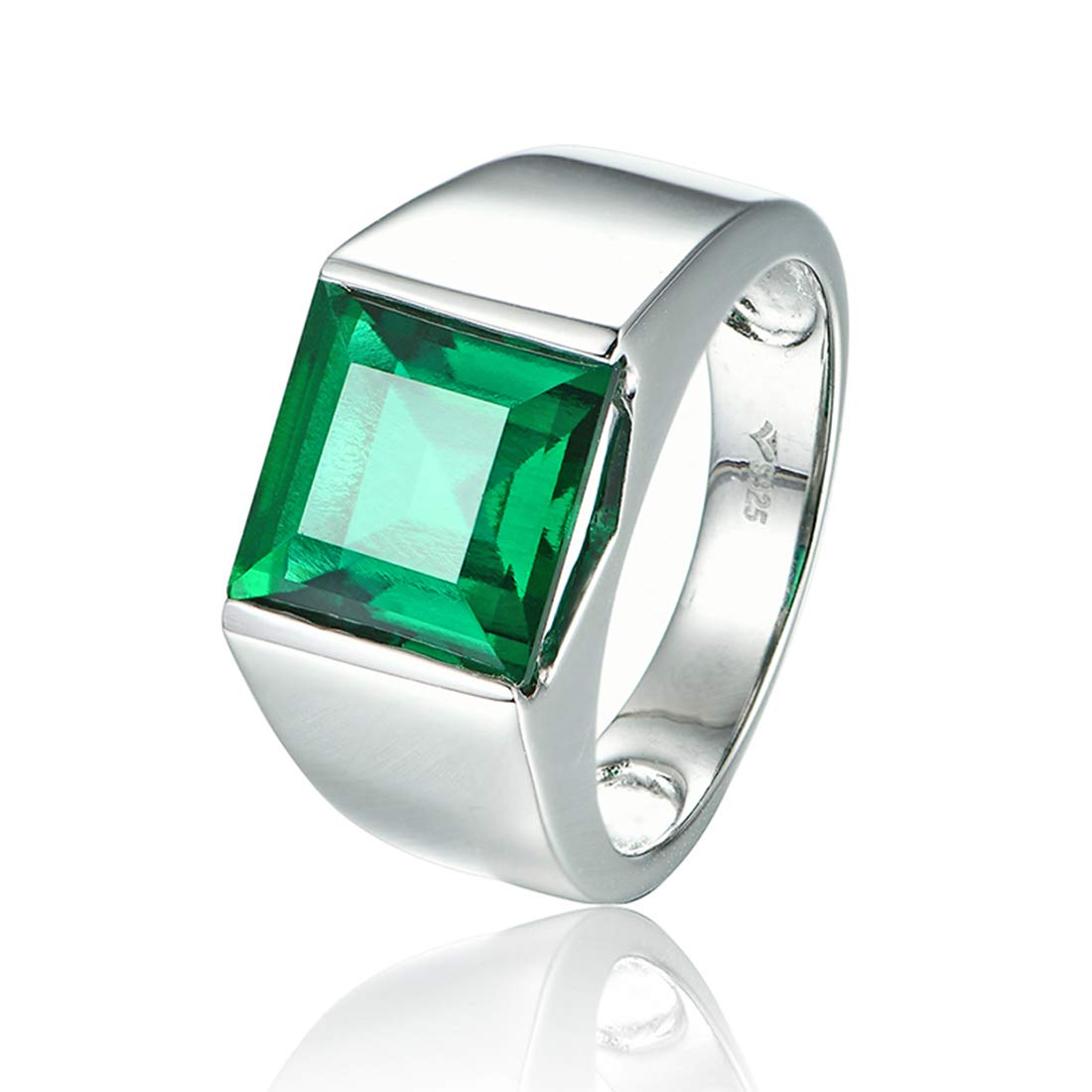 14K Gold Plated Emerald Sapphire Ring for Men & Women - 4.3Ct Birthstone Gift for Anniversary & Wedding