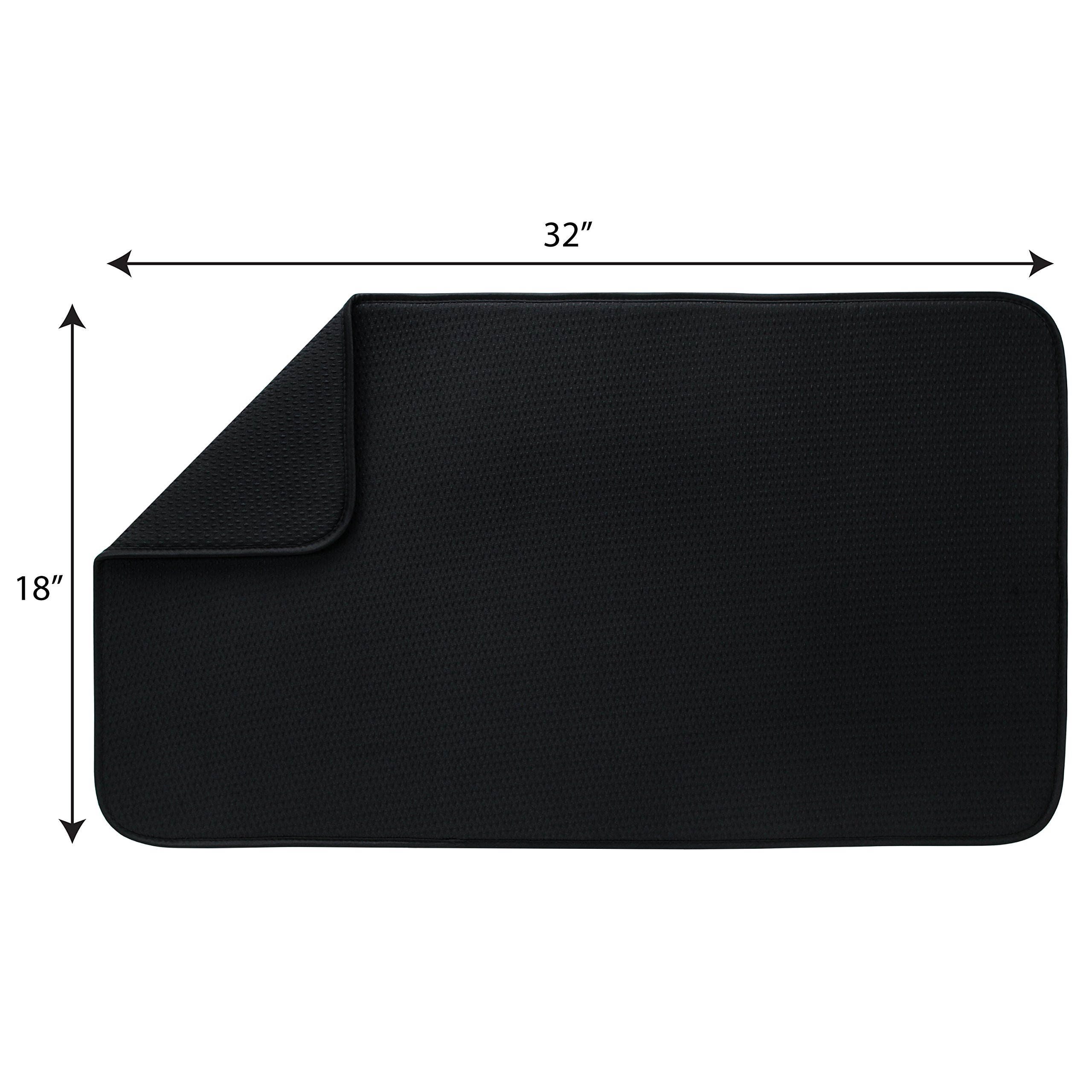 Absorbent Reversible Microfiber Dish Drying Mat 18x32 Inch - Perfect for Kitchen Countertops