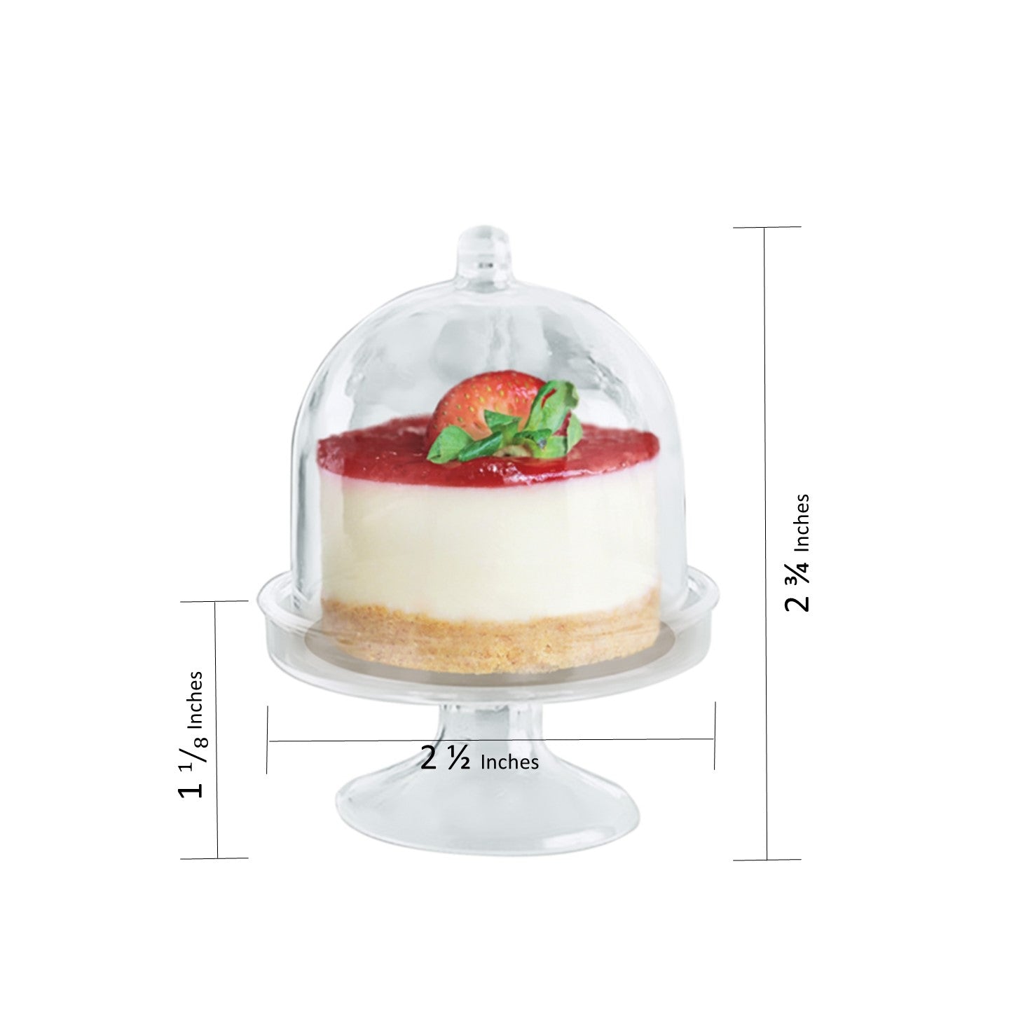 5-Pack Clear Plastic Mini Cake Plates with Stand and Dome Cover - Perfect for Dessert Displays, Party Serving, and Bakery Storage