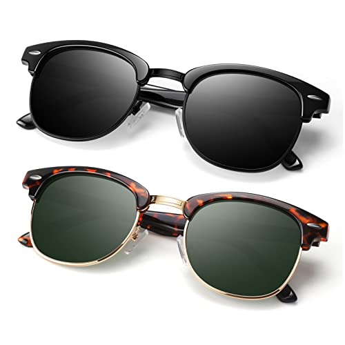 B4-(2 Pack) Glossy Black | Black | Black Rim / Tortoise | Green G15 | Golden Rim