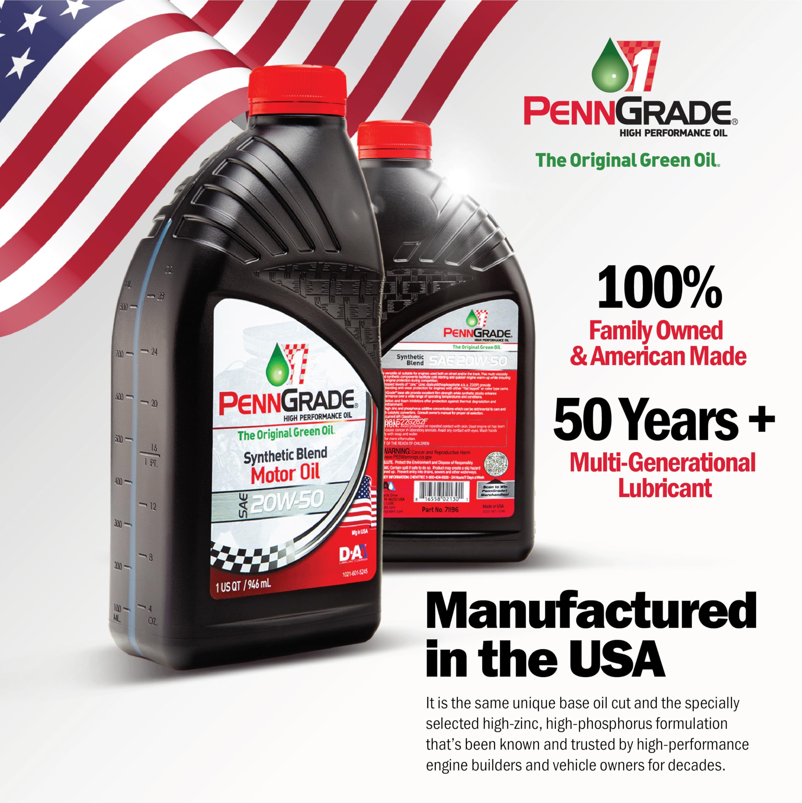 **PENN GRADE 1 Monograde High Performance Oil SAE 30 - 1 Quart (12 Pack) - Ideal for Classic Cars, Motorcycles & Small Engines**