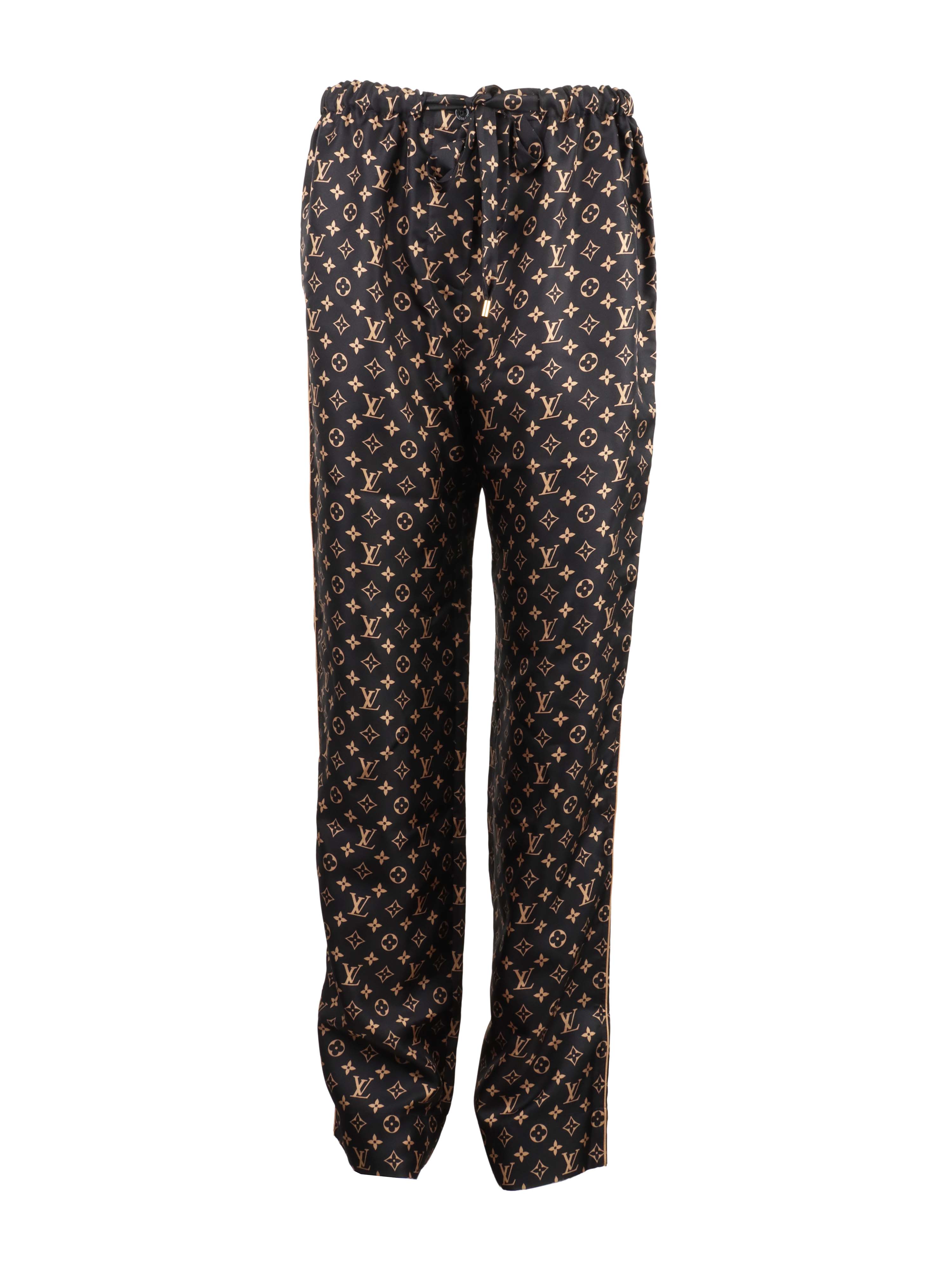 Louis Vuitton Monogram Black Pyjama Pants - Luxury Sleepwear for Men & Women | Perfect for Home Lounging, Travel & Gifts