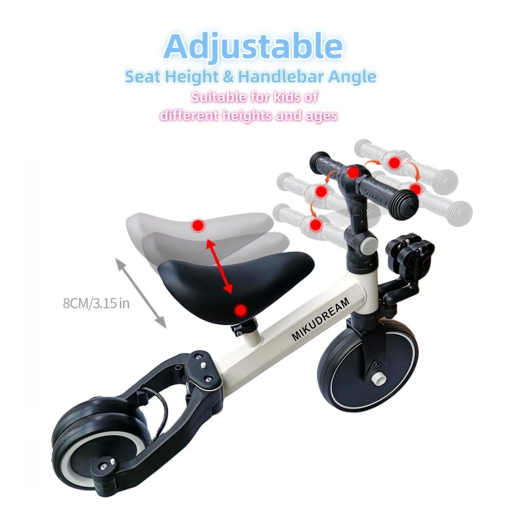 6-in-1 Convertible Toddler Bike for 1-5 Year Olds - Baby Walker to Balance Bike & Tricycle with Removable Pedals - Includes Safety Helmet for Boys & Girls - Perfect for Indoor Play, Backyard Riding & Early Cycling Training