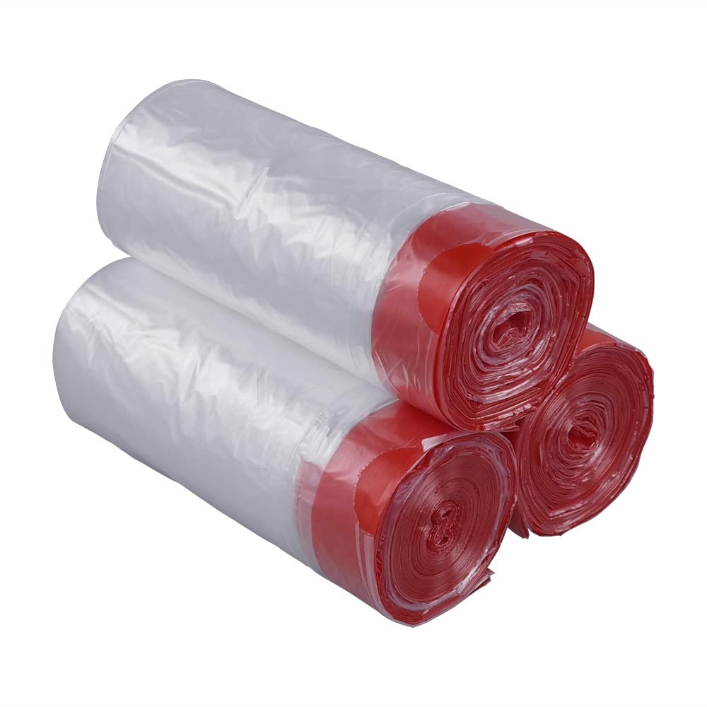 Jekiyo 4 Gallon Clear Trash Bags with Drawstring - 120 Count | Heavy Duty Kitchen & Bathroom Waste Bags for Home & Office Use