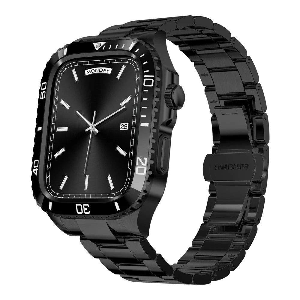 Premium ArmorLink Apple Watch Band - Durable Stainless Steel Strap for Series 9/8/7/6/SE/5/4/3/2/1 - Adjustable Magnetic Closure - Perfect for Workouts, Outdoor Activities & Everyday Wear