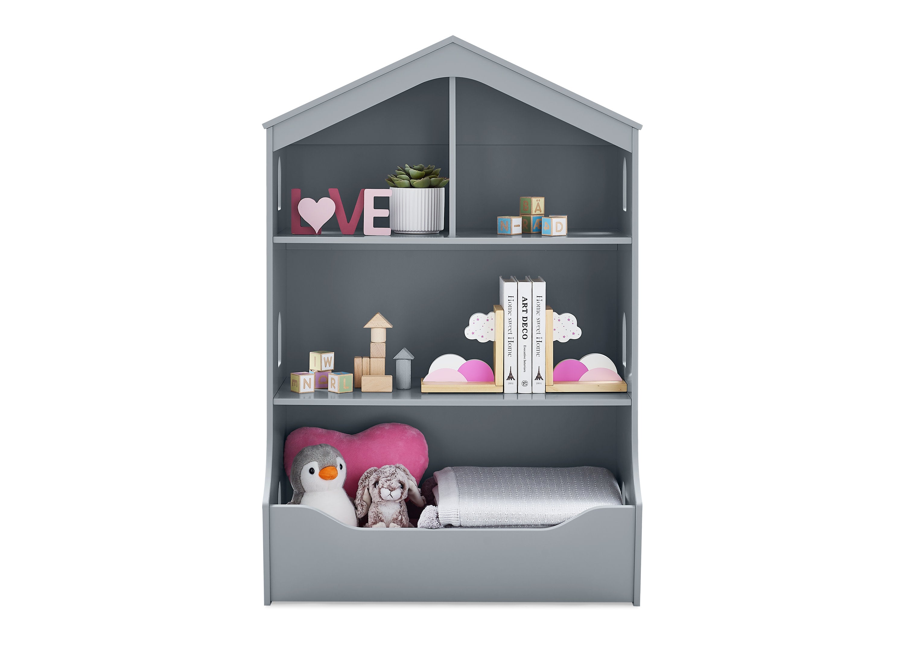 Kids Playhouse Bookcase with Toy Storage - Fun & Functional Bookshelf for Bedroom, Playroom & Nursery - Perfect for Organizing Books, Toys & Decor