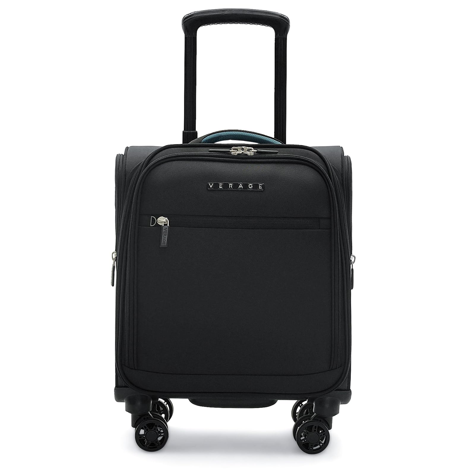 Vercase 14 Inch Underseat Carry On Luggage with 360° Spinner Wheels - Lightweight Softside Small Suitcase for Air Travel, Fits Under Airplane Seat - Perfect for Business Trips, Weekend Getaways & Commuting (Black)