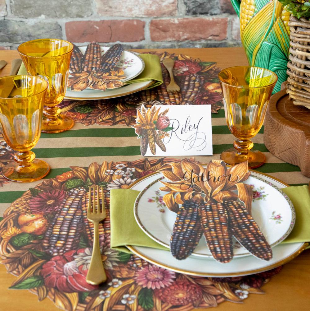 Die Cut Gathering Basket Placemat - Eco-Friendly Woven Table Mat for Dining, Parties & Home Decor - Perfect for Thanksgiving, Christmas & Holiday Gatherings
