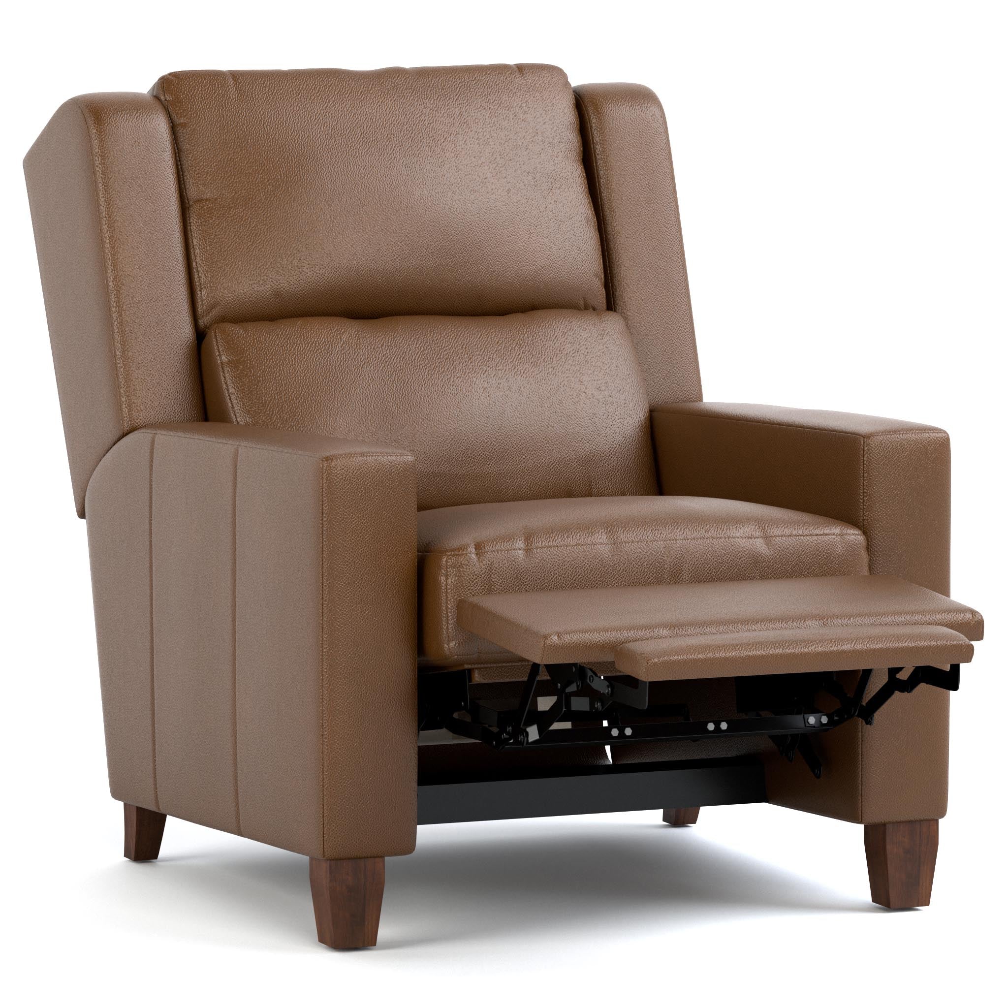 Premium Woodlands Track Arm Power Recliner - Comfortable Electric Lift Chair for Living Room, Home Theater & Elderly Care - Brown Leather Reclining Sofa with Remote Control