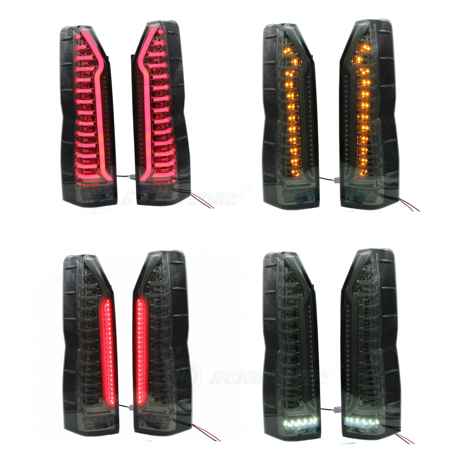 HCmotion LED Tail Lights for Toyota Hiace 6th Gen H300 2019-2023 - Smoked Rear Lamps with Dynamic DRL, Startup Animation & Sequential Turn Signals - Perfect for Night Driving and Enhanced Vehicle Style