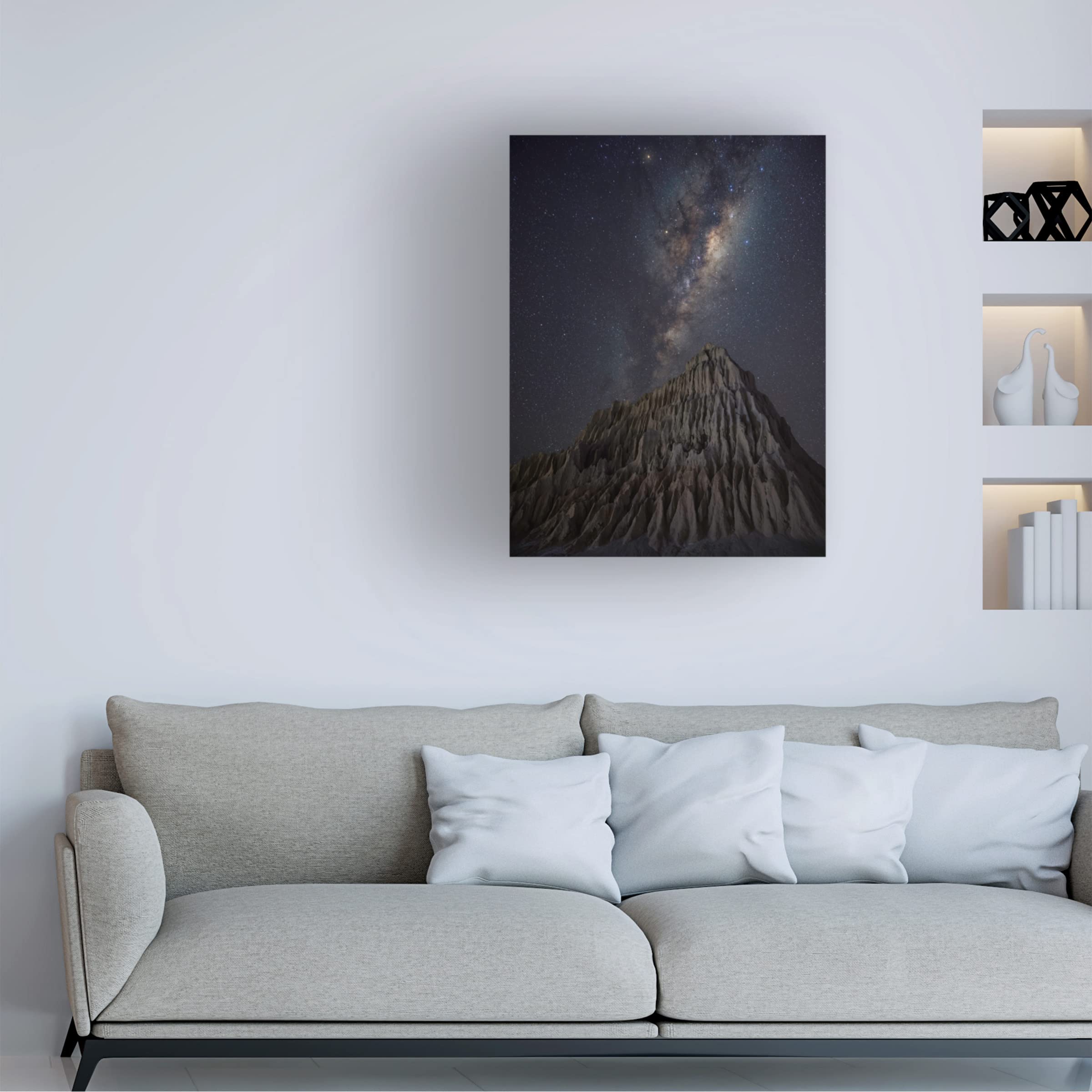 Trademark Fine Art 'Pyramid In Mungo' Canvas Wall Art Print by Jingshu Zhu - Modern Abstract Painting for Living Room, Bedroom & Office Decor