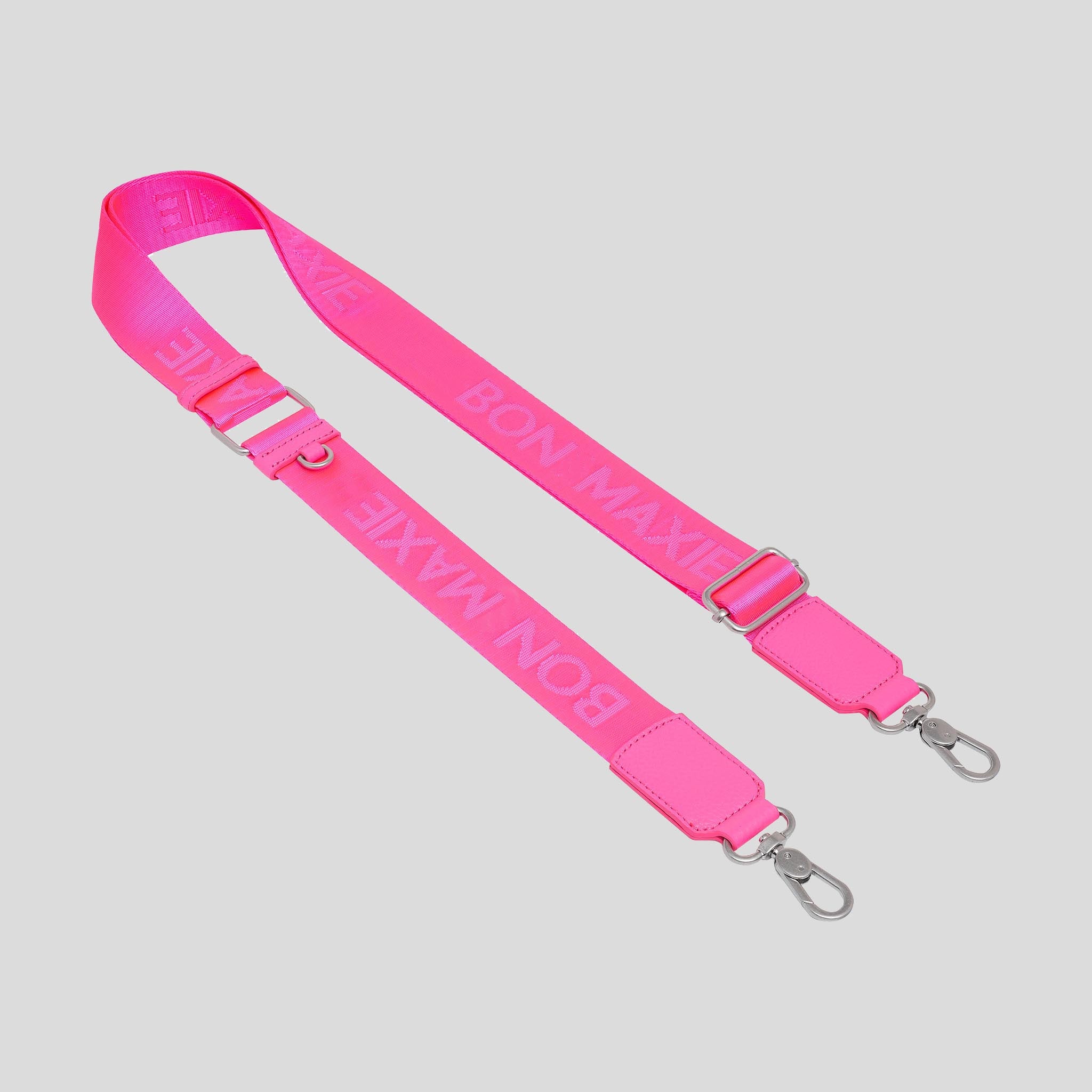 Custom Logo Leather Bag Strap - Neon Pink Adjustable Crossbody Strap for Women | Perfect for Handbags, Totes & Travel Accessories