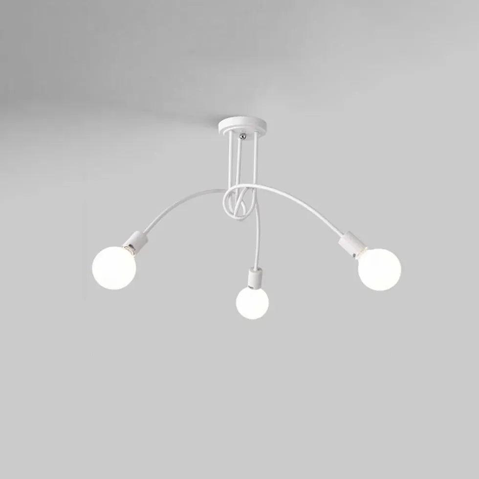 Elegant White Multi-Bulb Entwined Ceiling Light Fixture - Perfect for Living Room, Bedroom, and Dining Room Lighting Decor