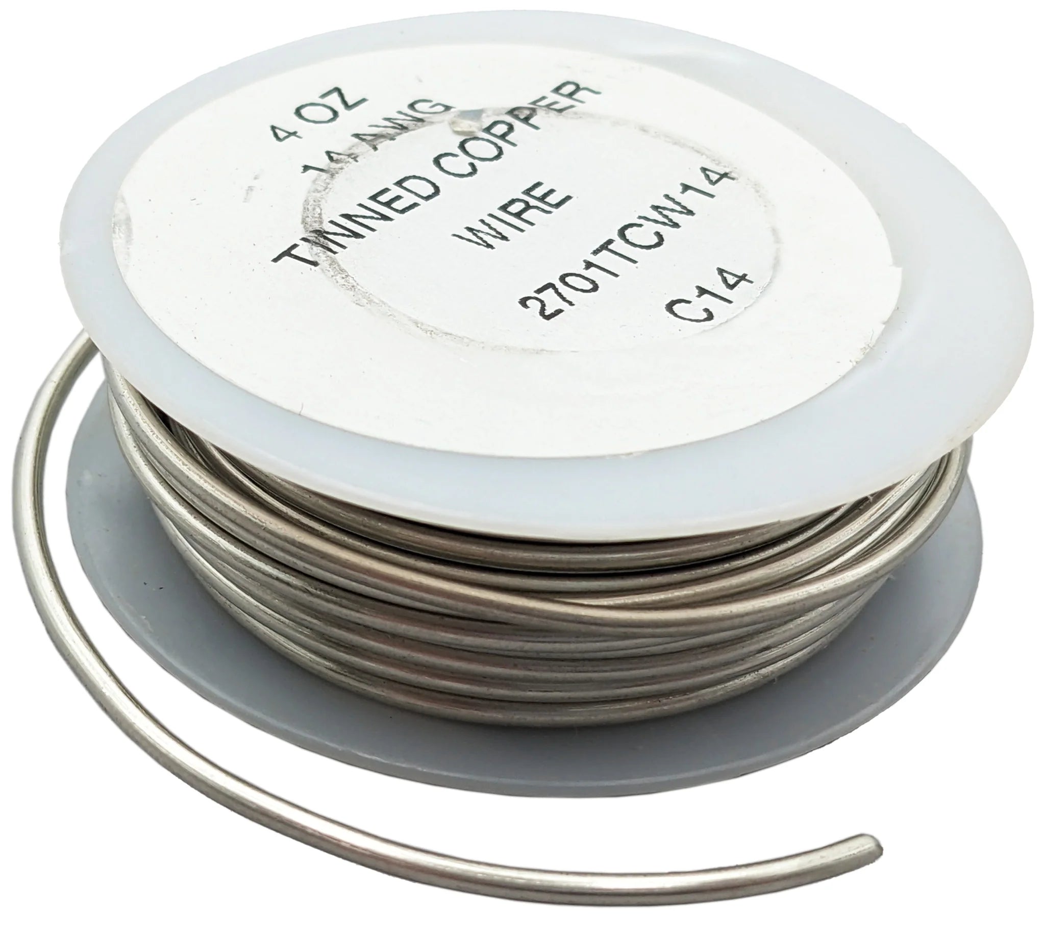 14 Gauge Tinned Copper Wire - 4oz Spool (Silver Coated) for Electrical Projects, Jewelry Making & DIY Crafts