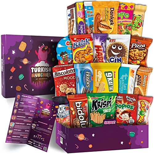 Maxi International Snack Box - Premium Exotic Snacks from Around the World | Unique Gift Box with 21 Full-Size Treats Including Turkish Delights & Global Candies | Perfect for Office Snacks, Party Favors & Cultural Food Exploration