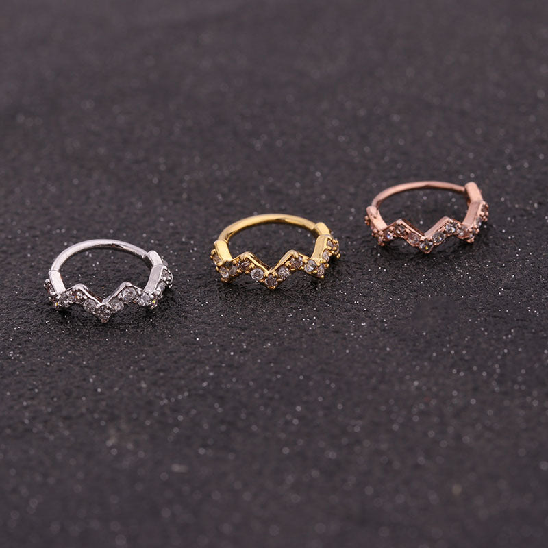 18K Gold Cartilage Hoop Earrings with Diamonds - Dainty Minimalist Hoop Earrings for Women | Perfect for Everyday Wear, Special Occasions & Gifts | HSER8607