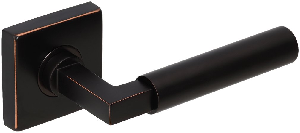SE221L471-10B SE Rosette Tubular Latch - 4 Passage Set with Aurora Lever, 2-3/4-Inch Backset, Oil Rubbed Bronze - Perfect for Interior Doors, Bedrooms, and Closets