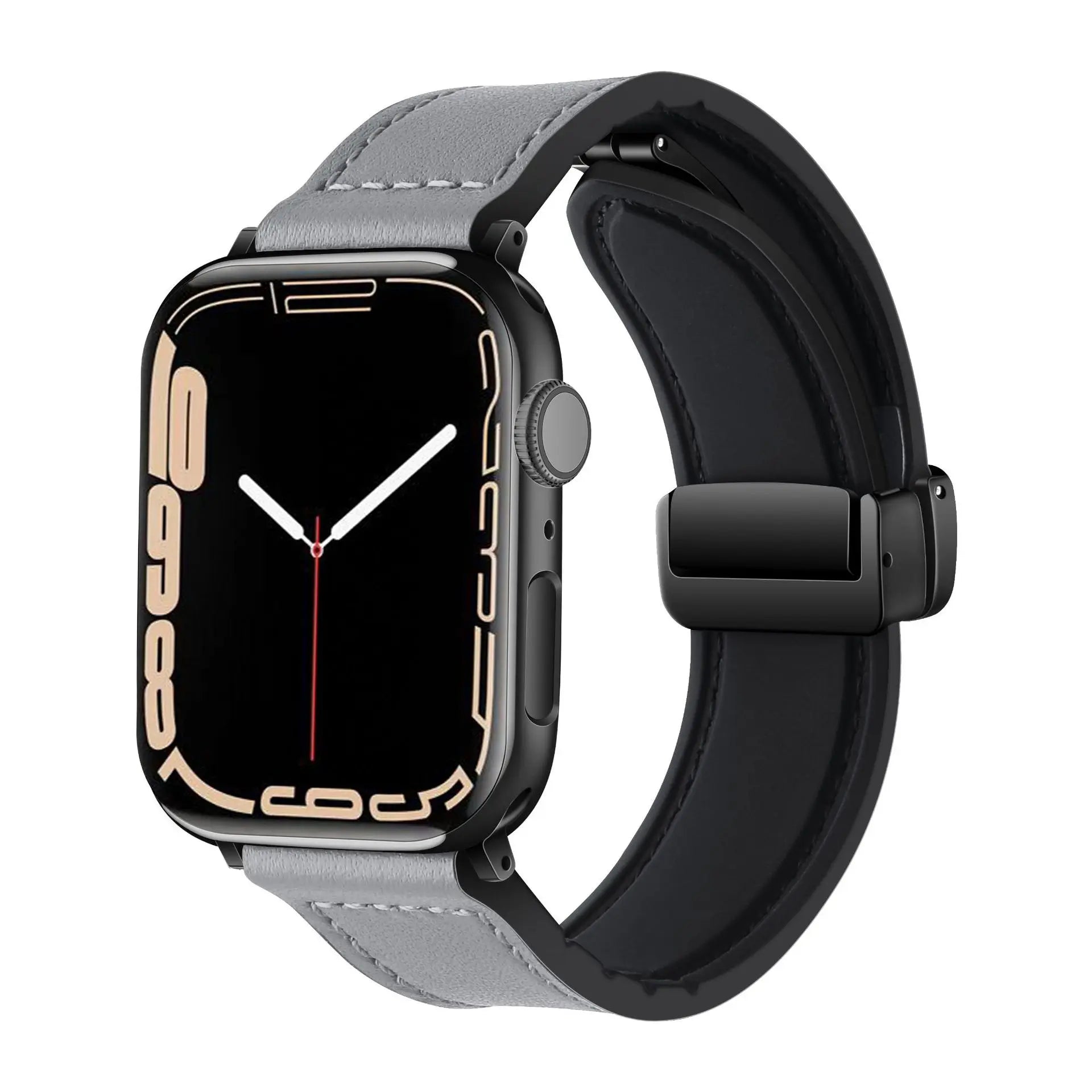 Premium Leather & Silicone Hybrid Watch Bands with Magnetic Clasp - Durable & Comfortable for Apple Watch, Samsung Galaxy, Fitbit - Perfect for Workouts, Office & Everyday Wear