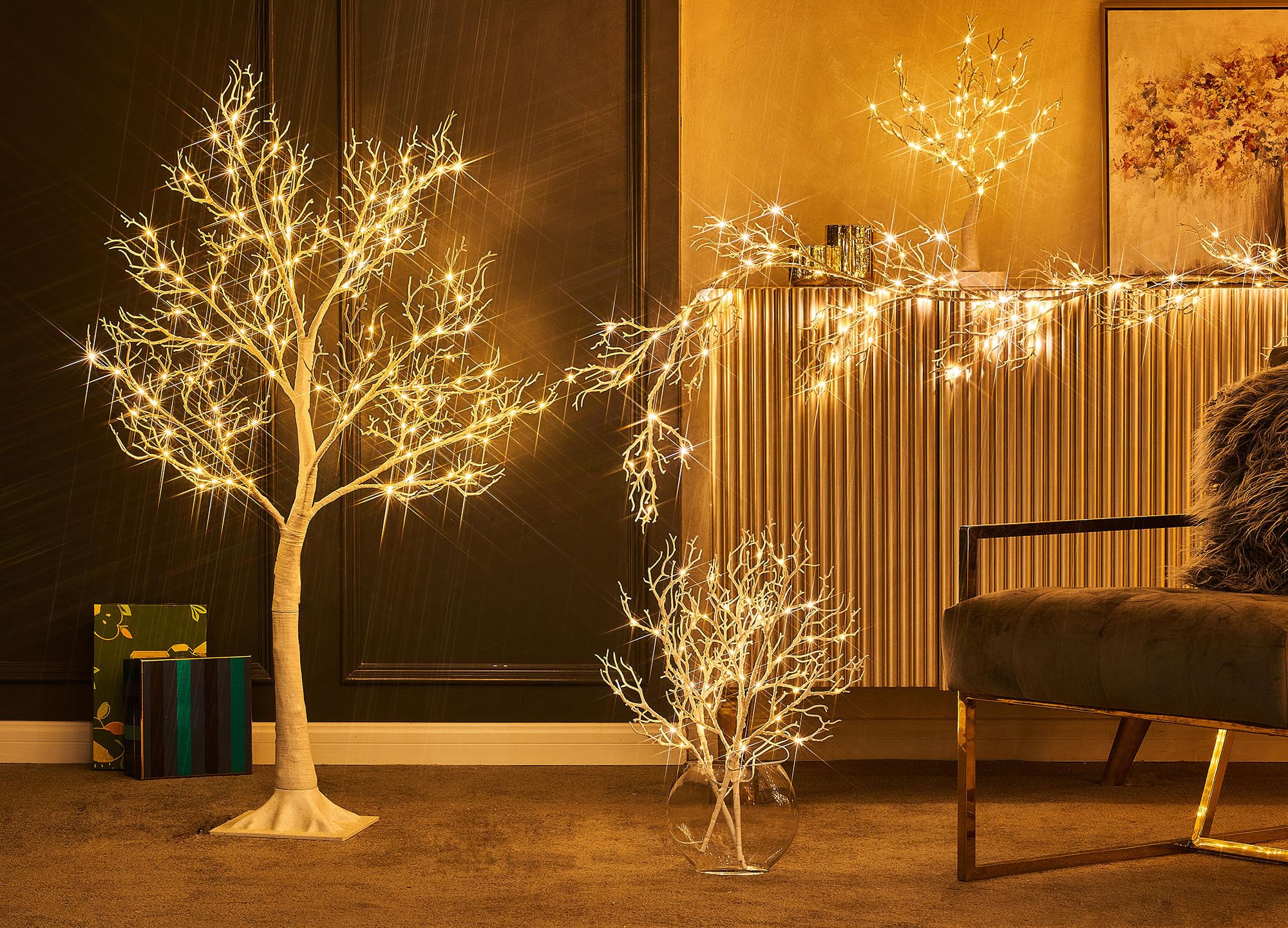 LITBLOOM 6FT LED Fairy Light Garland with Timer - 120 Battery Operated String Lights for Indoor/Outdoor Decor - Perfect for Christmas, Fireplace Mantle, Wedding, Party & Home Decoration
