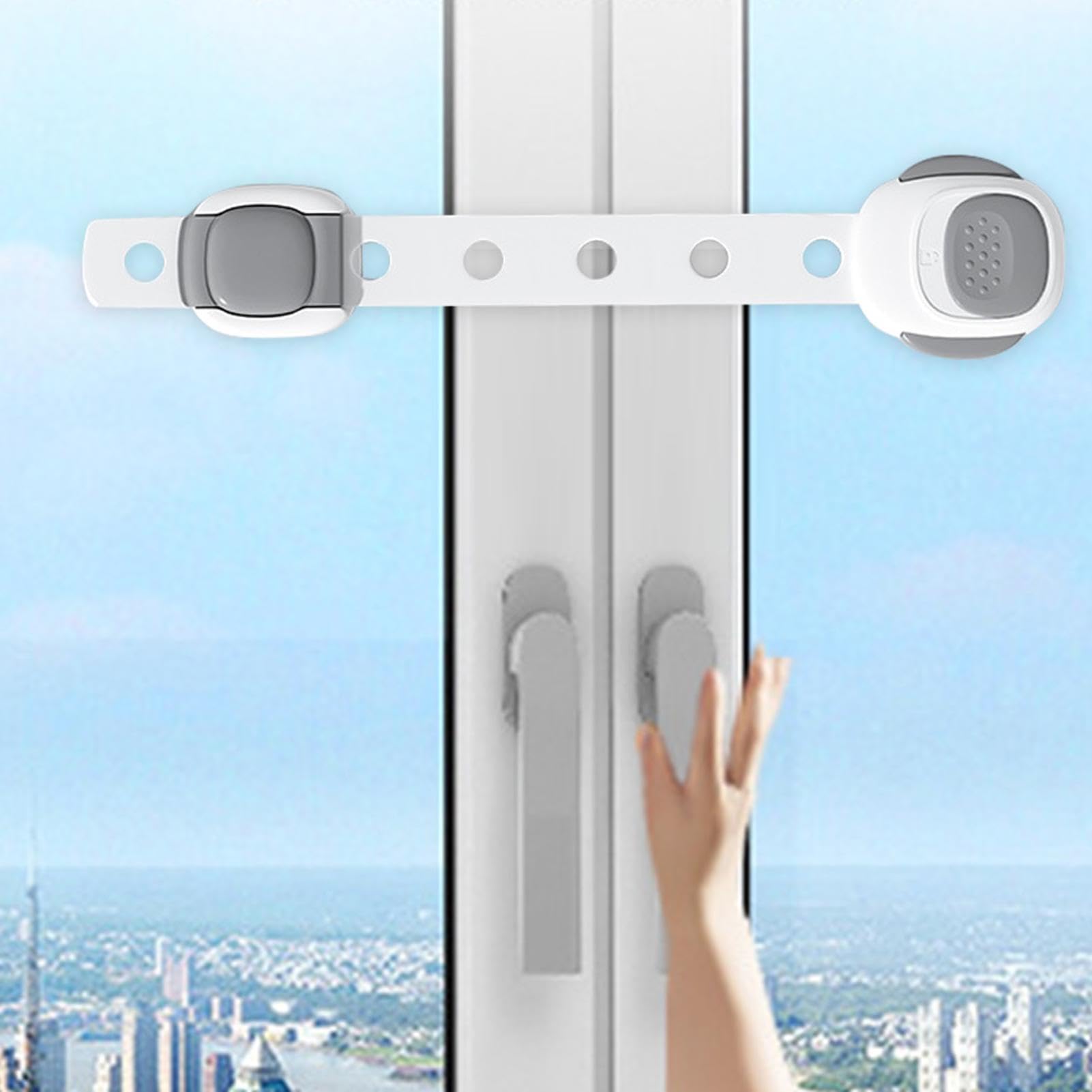 Adjustable Child Safety Door Lock & Cabinet Latch - Childproofing for Kitchen, Pantry, Windows & Toilet | Secure Furniture Anchors with Strong Adhesive | Perfect for Baby Proofing Homes & Child Safety