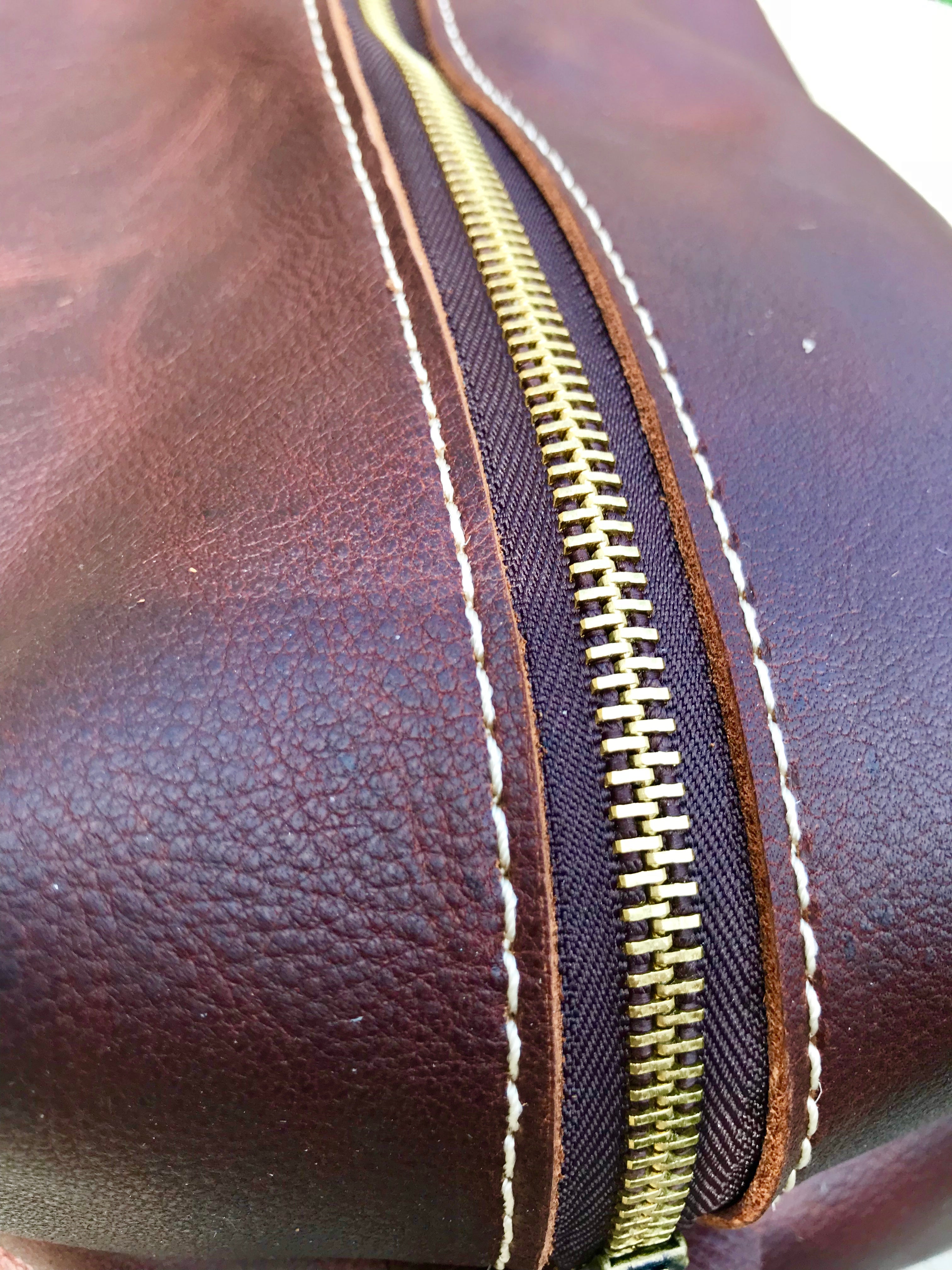Handmade Leather Doiletry Bag for Men - Premium Travel Shaving Kit & Toiletry Organizer - Perfect for Business Trips, Gym, Camping & Gifts