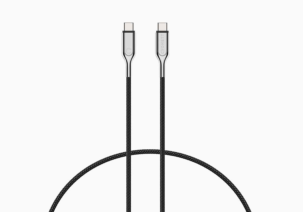 Cygnett Armoured 2.0 USB-C to USB-C Fast Charging Cable (5A/100W PD) 3.2ft/1M - Durable Nylon Braided Black - Perfect for MacBook Pro, Galaxy S23 & Power Delivery Devices