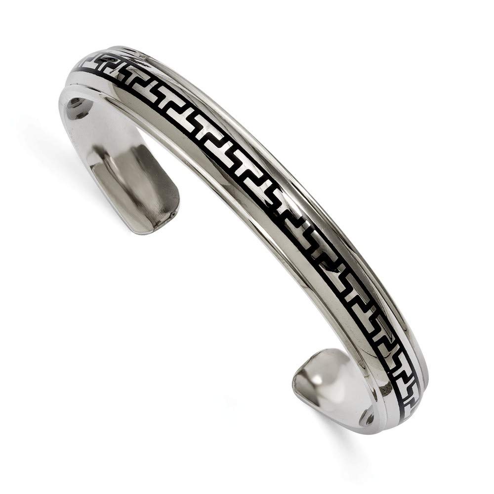 Titanium Black Plated Stackable Bangle Bracelet for Women - 10mm Wide Polished Cuff Jewelry Gift - Perfect for Casual Wear, Layering & Special Occasions