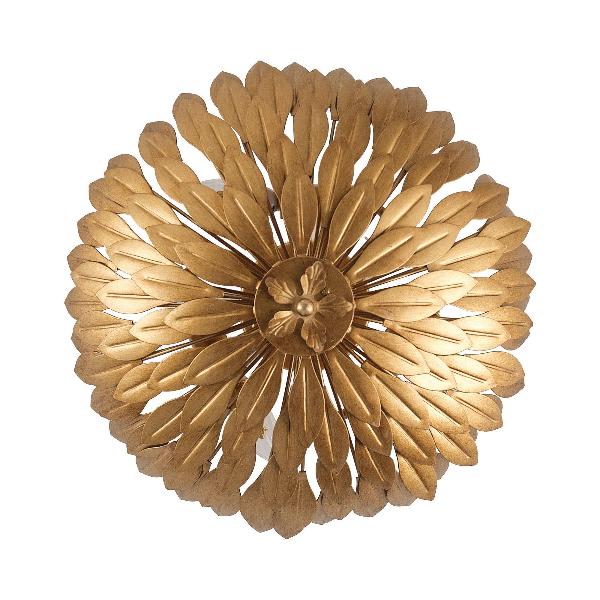 16 Inch 3-Light Farmhouse Golden Semi-Flush Mount Ceiling Light Fixture - Perfect for Kitchen, Dining Room, and Bedroom Lighting