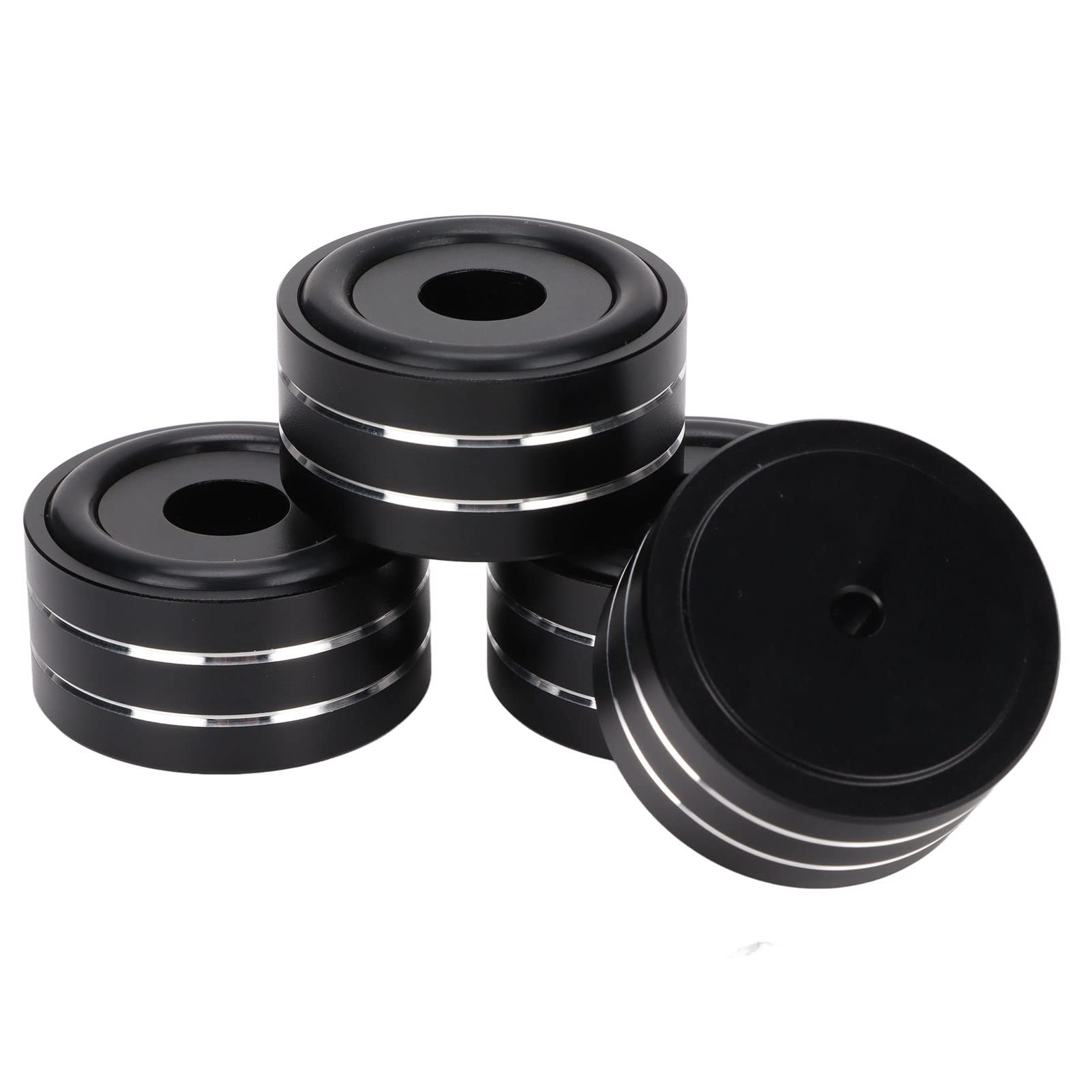 40x20mm Aluminum Alloy Speaker Base Mat - Universal Amplifier & DVD Player Recorder Speaker Cone Base (Black) - Perfect for Home Theater, Car Audio & DIY Speaker Repair