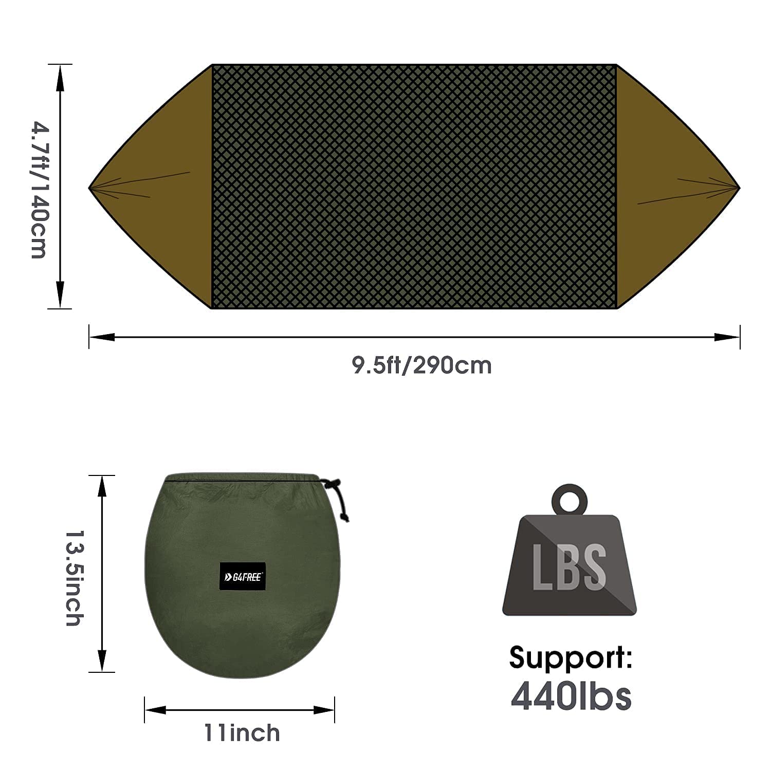 G4Free 2-Person Camping Hammock with Mosquito Net & 4-Season Underquilt - Lightweight Parachute Hammock for Backpacking, Hiking, Backyard Relaxation | Perfect for Outdoor Adventures, Winter Camping & Family Picnics