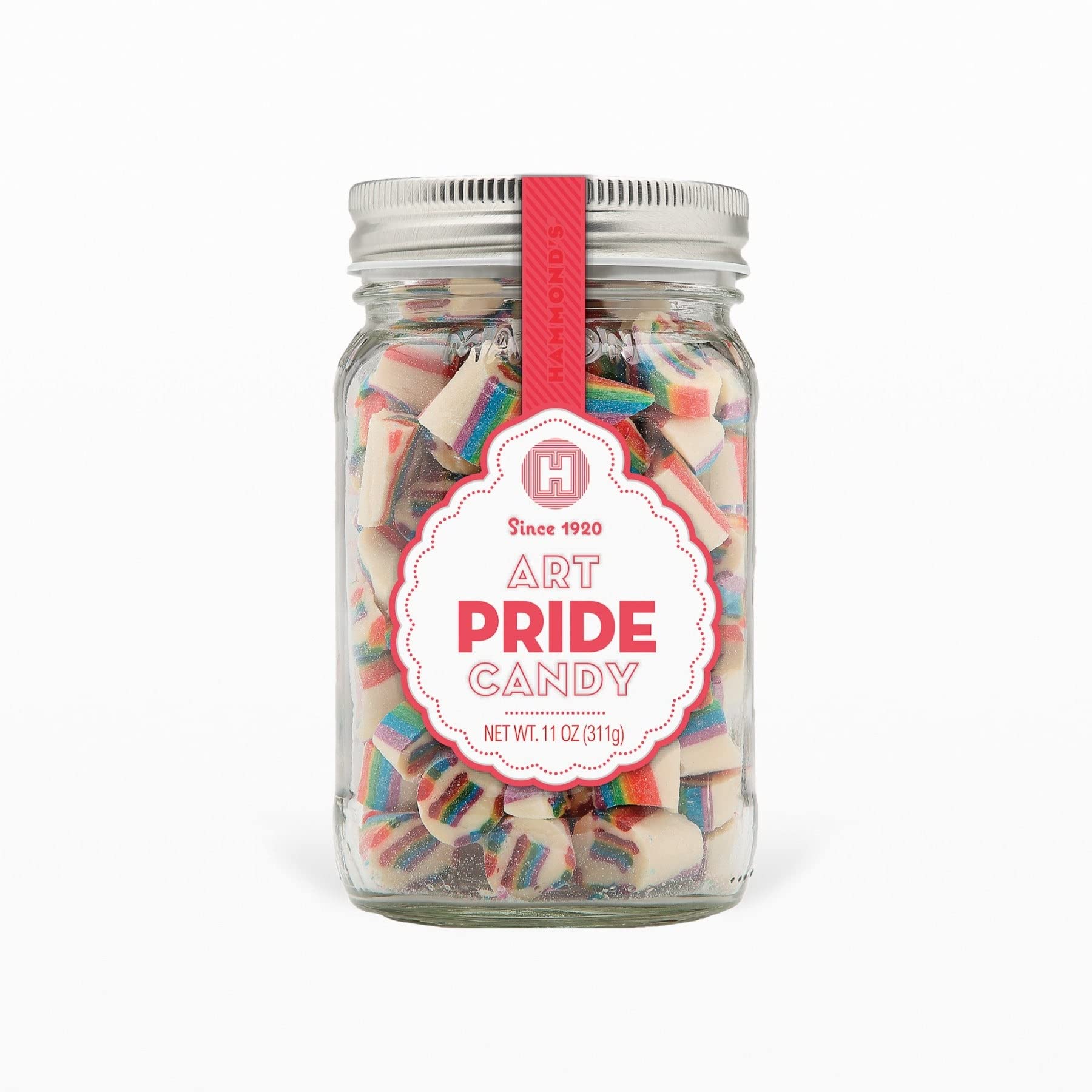 Pride Art Candy Mason Jar - Colorful Glass Jar for Candy, Cookies & Party Favors - Perfect for LGBTQ+ Celebrations, Weddings & DIY Crafts