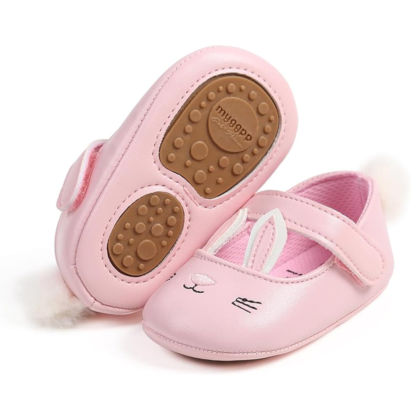 Baby Girls Mary Jane Flats - Anti-Slip Rubber Sole Bow Dress Shoes for Toddlers | Princess Style First Walkers for Special Occasions & Daily Wear