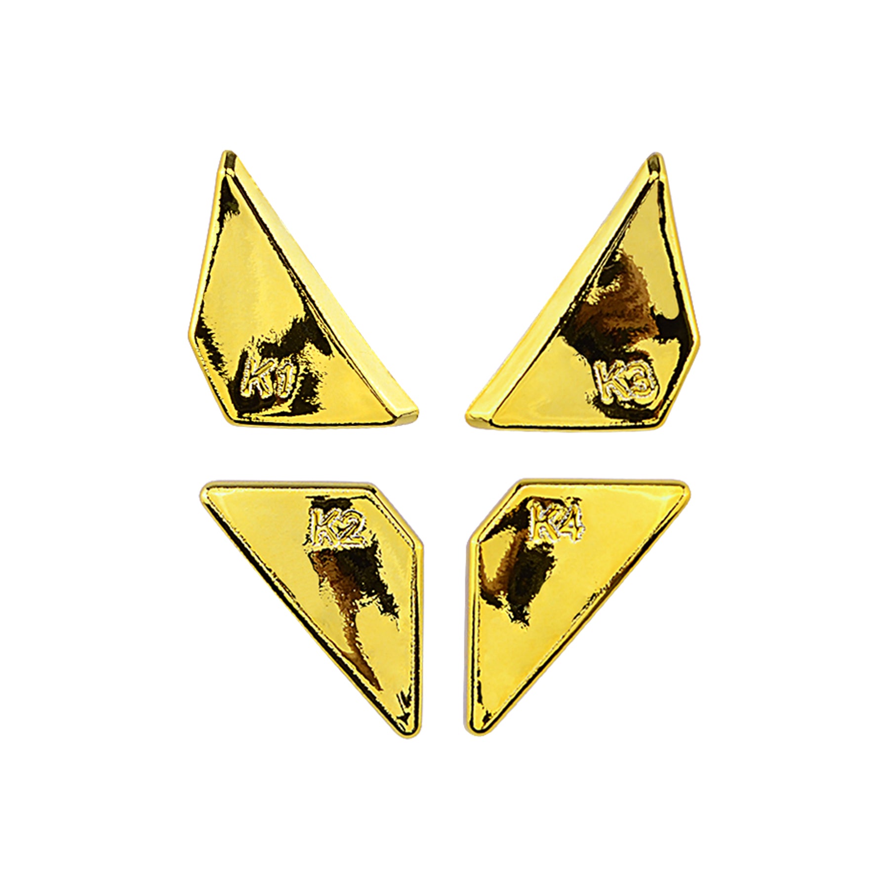 eXtremeRate Chrome Gold Replacement Back Buttons for PS4 Controller - K1 K2 K3 K4 Paddles Compatible with eXtremeRate Dawn Remap Kit (Model P4GZ016) | Perfect for Gaming, Custom Controller Mods & Competitive Play
