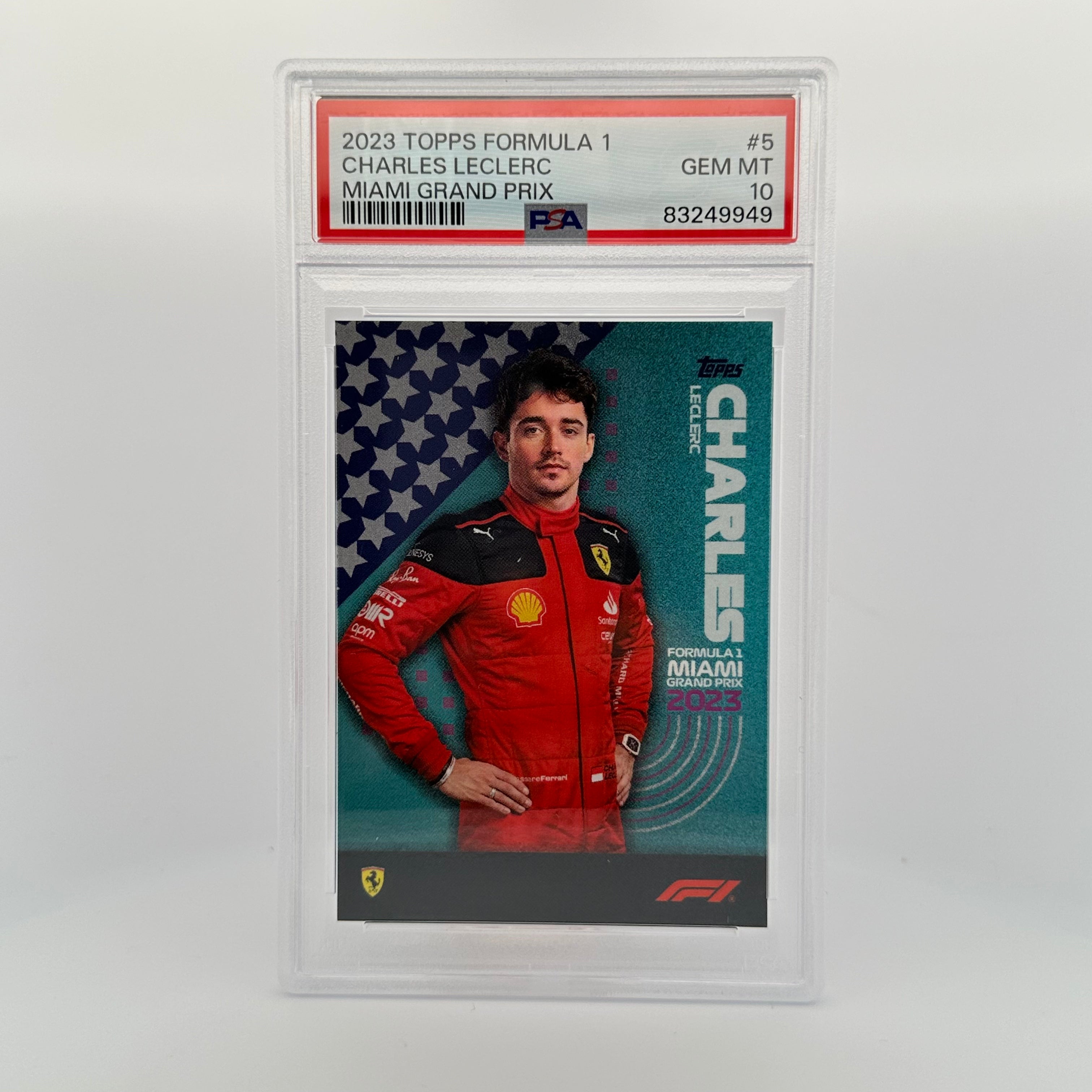 PSA 10 Graded Charles Leclerc #5 2023 Miami Grand Prix F1 Racing Card - Perfect for Collectors, Investors & Formula 1 Fans