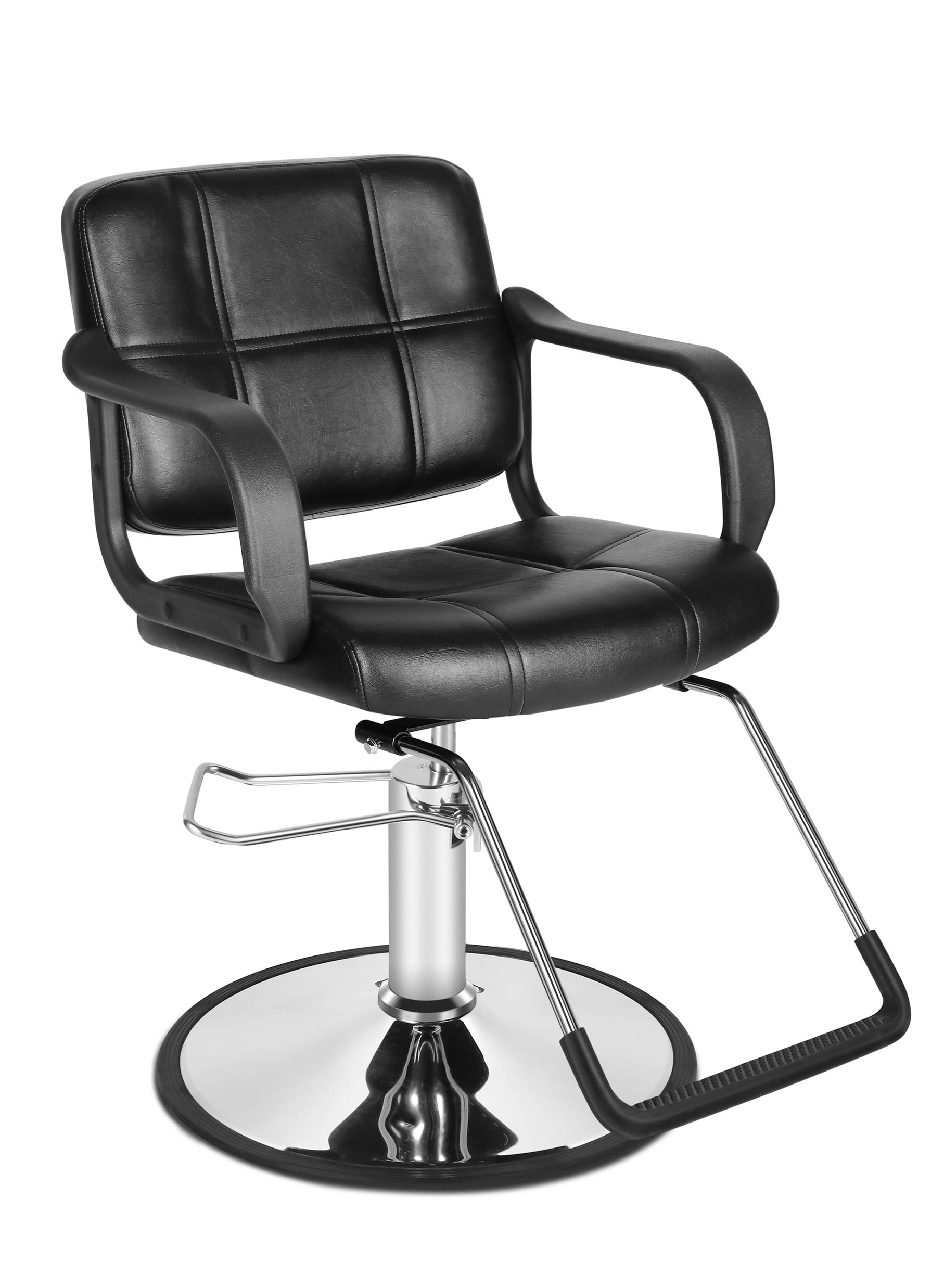 Professional Hydraulic Barber Styling Chair - Classic Salon Chair for Hairdressers & Beauty Salons | Adjustable Height, Durable Black Leather | Perfect for Hair Cutting, Styling & Barber Shops