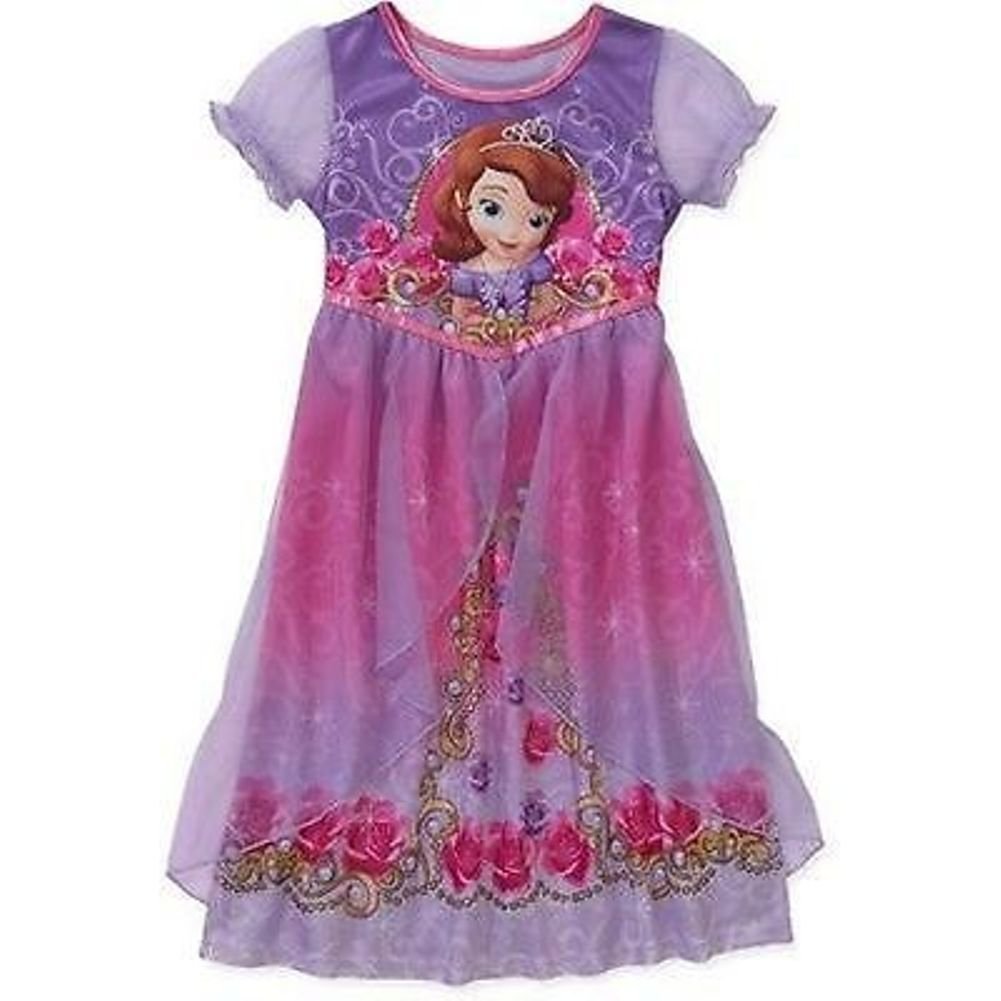 Disney Princess Sofia The First Girls Short Sleeve Nightgown Pajama Set - Size 7/8 - Soft & Comfortable Sleepwear for Kids - Perfect for Bedtime, Sleepovers & Princess Dress-Up Play