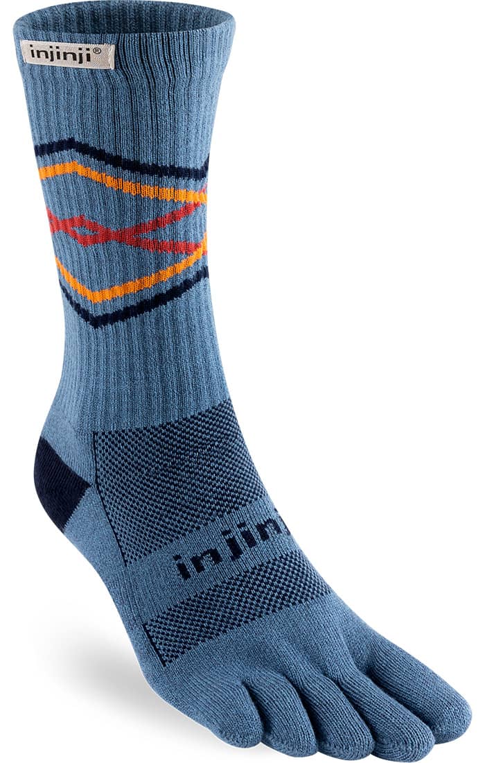 Injinji Trail Midweight Crew Socks - Moisture Wicking, Blister Prevention for Hiking, Running & Outdoor Activities