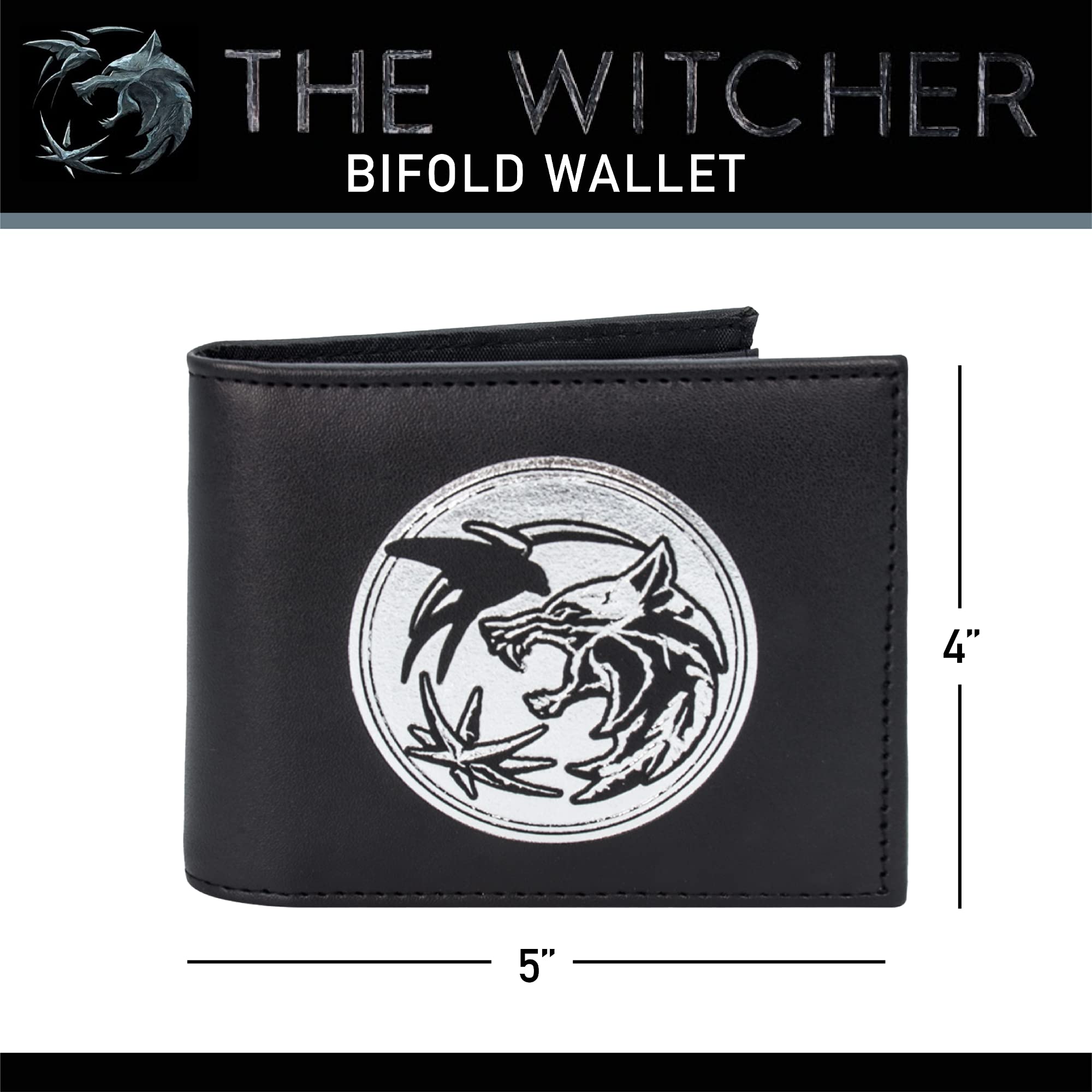 The Witcher Netflix Inspired Bifold Travel Wallet - Premium Leather RFID Blocking Wallet for Men, Black | Perfect for Travel, Business & Everyday Use