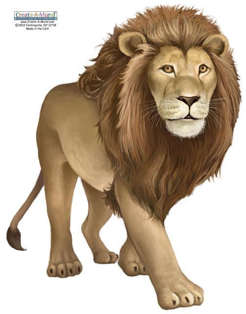 Lion Wall Mural Sticker - Realistic Jungle Animal Decals for Kids Room, Nursery, or Living Room Decor - Self-Adhesive & Removable Wall Art for Home, Office, or Classroom