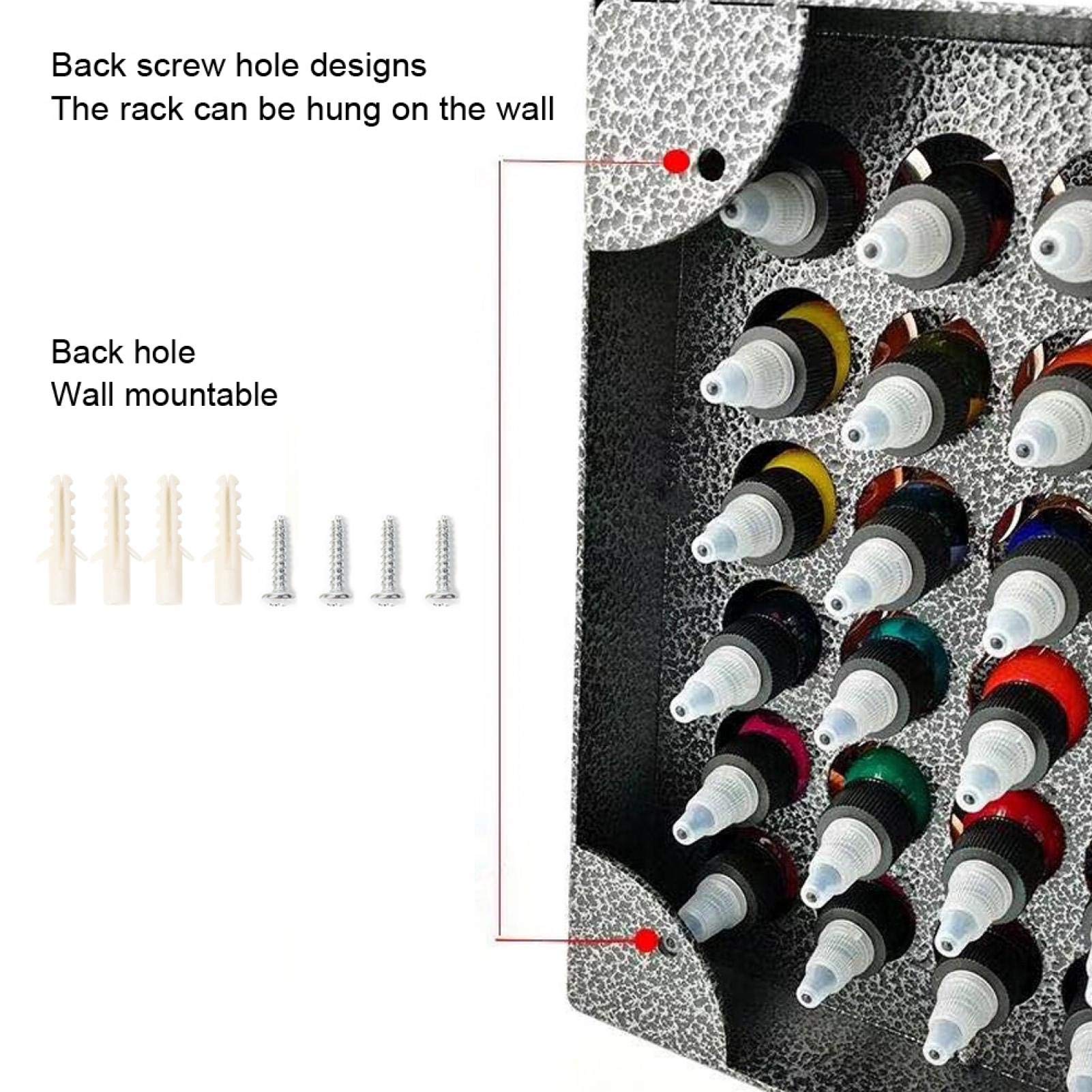 78-Hole Pigment Bottle Holder - Wall Mounted Body Art Ink Rack Organizer for Tattoo & Airbrush Artists - Durable Iron Ink Display Stand for Studio & Salon Organization